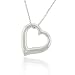 Sterling Silver .925 Genuine Diamond Open Heart Pendant