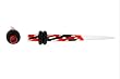 UV Acrylic Tornado Expander - Black and Red Swirl - 8g - Sold as a Pair