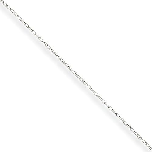 10K White Gold Carded Cable Rope Chain, 24 inch x 0.5mm, Jewelry Chains and Necklaces for Women