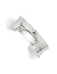 Leslies Sterling Silver Polished and Textured Slip on Bangle