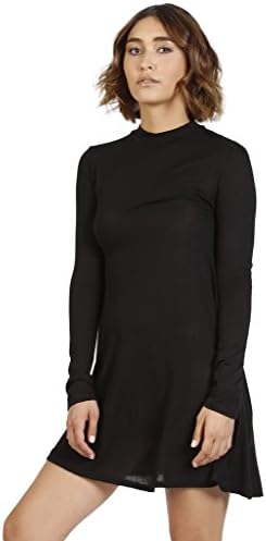 Donna Long Sleeve Tent Dress (Black, Medium)