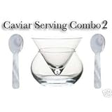 Caviar Server with 2 pearl spoons ~ Elegant