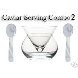 Caviar Server with 2 pearl spoons ~ Elegant