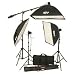 Smith Victor K45 1800-Watt Professional Quartz Studio Lighting Kit with 3 765-UM 600w Lights, Softboxes, Umbrella, Boom Arm, Stands & Cases