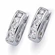 14kt White Gold Hip Diamond Hoop Earrings