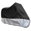 Gr. xL Motorrad Ganzgarage Abdeckplane Faltgarage Plane Wasserdicht Roller 245x105x125cm Tasche schwarz silber