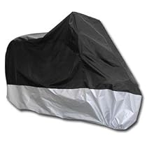 Gr. xL Motorrad Ganzgarage Abdeckplane Faltgarage Plane Wasserdicht Roller 245x105x125cm Tasche schwarz silber