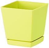 大和プラスチック クエンチローポット（鉢皿付） 4号 ライトイエロー