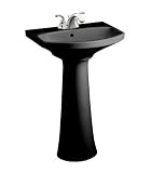 Kohler K-2362-4-7 Cimarron pedestal lavatory with 4 centers, Black
