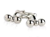 Classic Silver Barbell Cufflinks with Presentation Box
