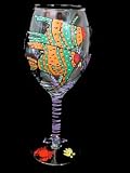Angel Fish Design - Hand Painted - Grande Wine -16 oz.