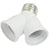 TOOGOO(R) E27 to E27 Light Lamp Bulb Socket 2 Splitter Converter