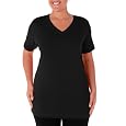 Danskin Women's Plus Size V-neck Cotton Tee by Danskin
