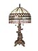 Dale Tiffany TT60394 Cupids Arrow Table Lamp, Antique Brass and Art Glass Shade