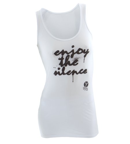 Natural Born Yogi Damen Yoga Shirt Enjoy Silence, wei&szlig;, M, wota.m.01-enjo Preisvergleich