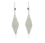 Eve's Addiction Sterling Silver Mini Mesh Dangle Earrings