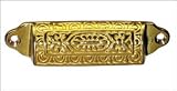 Cast Brass Ornate Victorian Drawer Bin Pull - 3-1/4