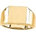 14K Yellow Gold Men's Signet Ring With Brush Finished Top