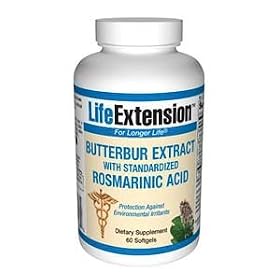 Butterbur Extract with Standardized Rosmarinic Acid, 60 softgels