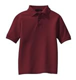 Port Authority - Youth Silk Touch Sport Shirt Burgundy-M