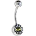 100 Casino Chip Logo Inlay Steel Belly Ring