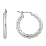 Charles Garnier White Gold Hoop Earrings