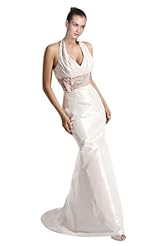 Halter Taffeta Wedding Dress 