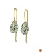 Gold Overlay Sterling Silver 8x5mm Pear-Shaped Briolette Green Amethyst Earrings