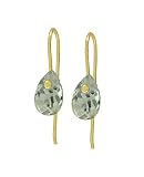 Gold Overlay Sterling Silver 8x5mm Pear-Shaped Briolette Green Amethyst Earrings