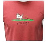 Designer Cotton T-Shirt - Garment Dyed "You Dig?" T-Shirt for Adults - Crimson - Large