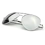 Premium Mirror Aviator Sunglasses - Silver Frame