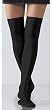 Black Solid Opaque Thigh High Stockings by Foot Traffic