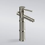 IMAGE OF Bamboo Bathroom Lavatory Vanity Vessel Sink Faucet Tall Brushed Nickel