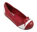 Soda Tart Ballerina Flats Girl's Shoes Patent Red/ White