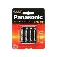 Panasonic AM-4PA/4B Alkalineplus AAA Batteries, 4 Pack