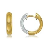 14k Gold Two Tone Hinged Earring