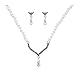 Bridal Wedding Jewelry Set Crystal Rhinestone Teardrop Pearl Soft V Necklace