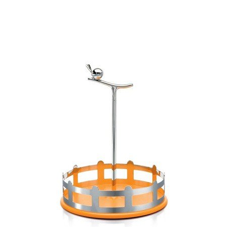 Alessi AMMI20/1 O aLu&igrave;, St&auml;nder f&uuml;r Gew&uuml;rzbeh&auml;lter aus Edelstahl 18/10 und thermoplastischem Harz, orange