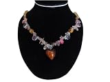 handcrafted crystal with heart glassy pendant necklace
