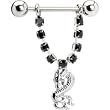 Jet Gem Dragon Nipple Ring