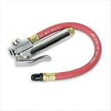 Straight-on Tapered Chuck Inflator w/ 12 in. Hose, Brass Indicator Bar, 10-90 PSI