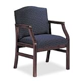 Hartford Series Guest Chair- Navy/ Mahogany