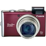 Canon Powershot SX200 IS Digital Camera, 12 Megapixel, 12x Optical, Red - Refurbished