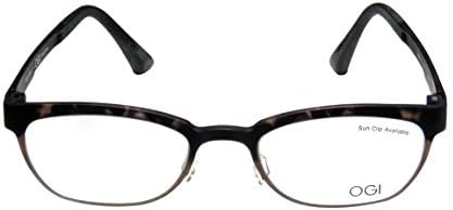 Innotec By Ogi 4804 Mens/Womens Ophthalmic Durable Designer Full-rim Eyeglasses/Glasses (48-19-145, Gray / Olive / Black / Pattern)