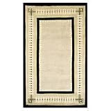 Bhutan Area Rug with Modern Border in Black