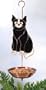 Gallery Art Glass Black & White Cat Bird Feeder