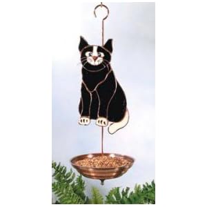 Black and White Cat Bird Feeder by 