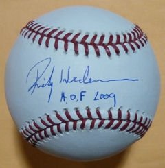 Rickey Henderson Autographed/Hand Signed Oakland Athletics MLB Baseball w/HOF 2009