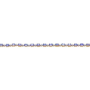 14K Gold 5.1cttw Diamond and Tanzanite Bracelet 7 by