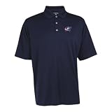 Antigua Men's NHL Columbus Blue Jackets Exceed Desert Dry Xtra-Lite Short Sleeve Polo, Navy, Large